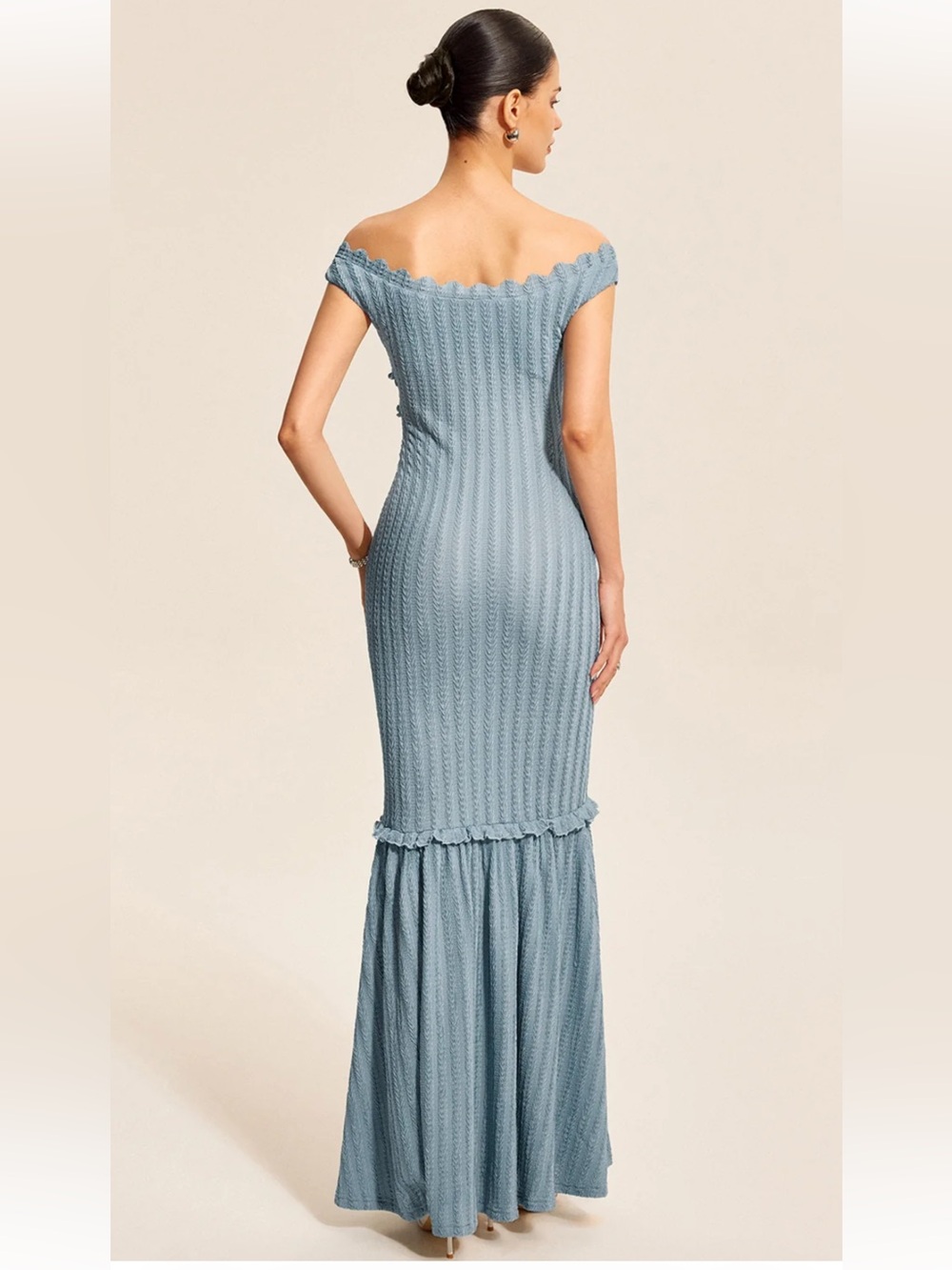 Commense Off-Shoulder Ruffle Detail Dress - Picture 4 of 6